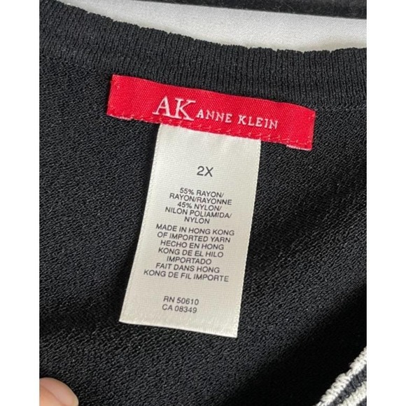 Vintage Anne Klein Womens 2X Black Pullover Sweater Top Career‎ Preppy Office - Picture 3 of 8